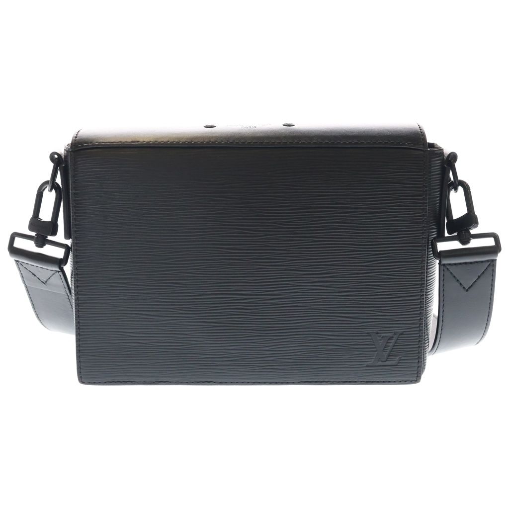 Louis Vuitton Epi New Eclipse Flap Messenger Bag Black Leather