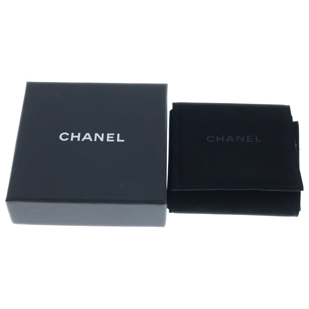 Chanel CC Logo Line Stone Brooch Pin Badge Navy Blue — view 6