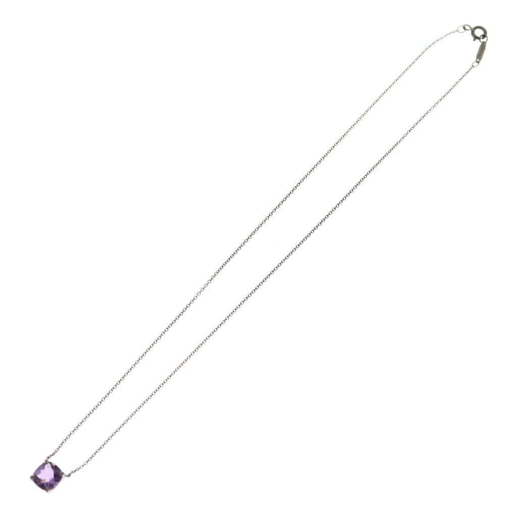 Tiffany & Co Sparkler Amethyst Necklace Pendant Chain Silver Purple — view 2