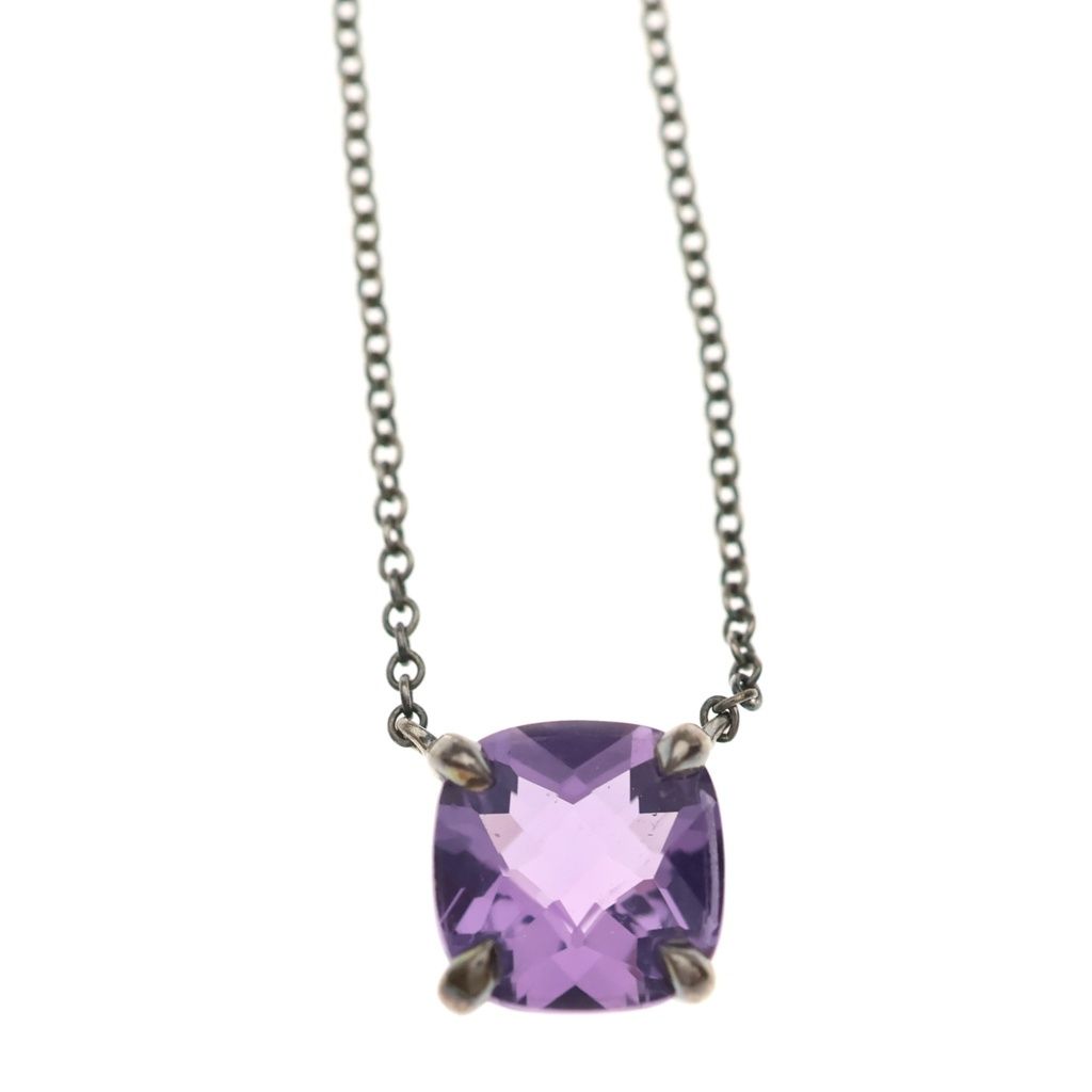Tiffany & Co Sparkler Amethyst Necklace Pendant Chain Silver Purple — view 3