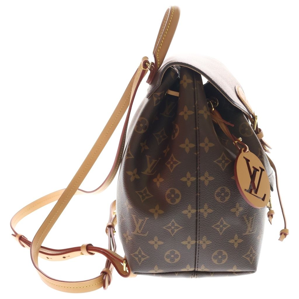 Louis Vuitton Monogram Montsouris NM PM Backpack Brown Leather Gold — view 3