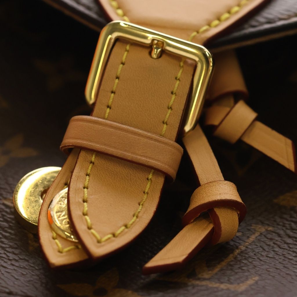 Louis Vuitton Monogram Montsouris NM PM Backpack Brown Leather Gold — view 6
