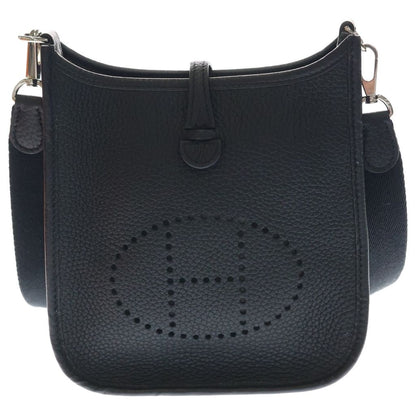Hermes Evelyne TPM Shoulder Bag Black Taurillon Leather Silver