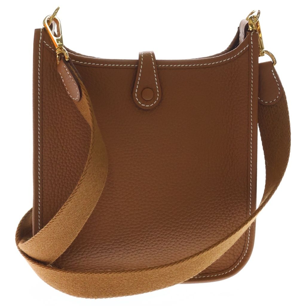 Hermes Evelyne TPM Gold Taurillon Clemence Mini Shoulder Bag Brown Leather — view 2