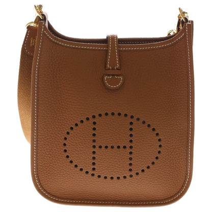 Hermes Evelyne TPM Gold Taurillon Clemence Mini Shoulder Bag Brown Leather