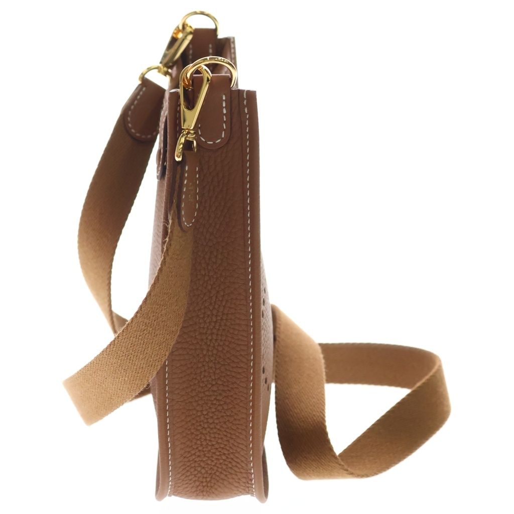 Hermes Evelyne TPM Gold Taurillon Clemence Mini Shoulder Bag Brown Leather — view 3