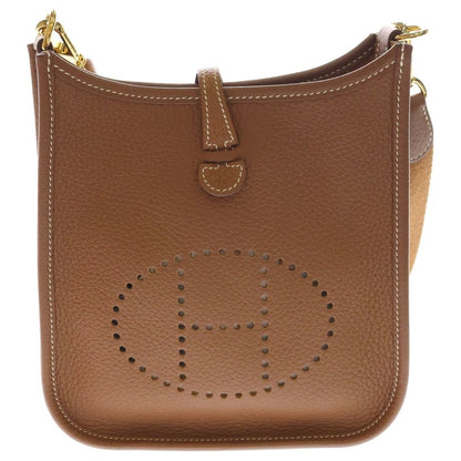 Hermes Evelyne TPM Taurillon Mini Shoulder Bag Brown Gold Leather