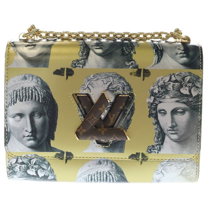 Louis Vuitton Fornasetti Collection Monogram Twist MM Shoulder Bag Chain Yellow