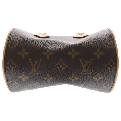 Louis Vuitton Monogram Nano Speedy Mini Shoulder Bag Brown Leather Gold — view 5