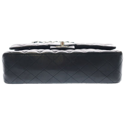 Chanel Quilted 25 Double Flap Chain Shoulder Bag Black Lambskin Silver — view 5