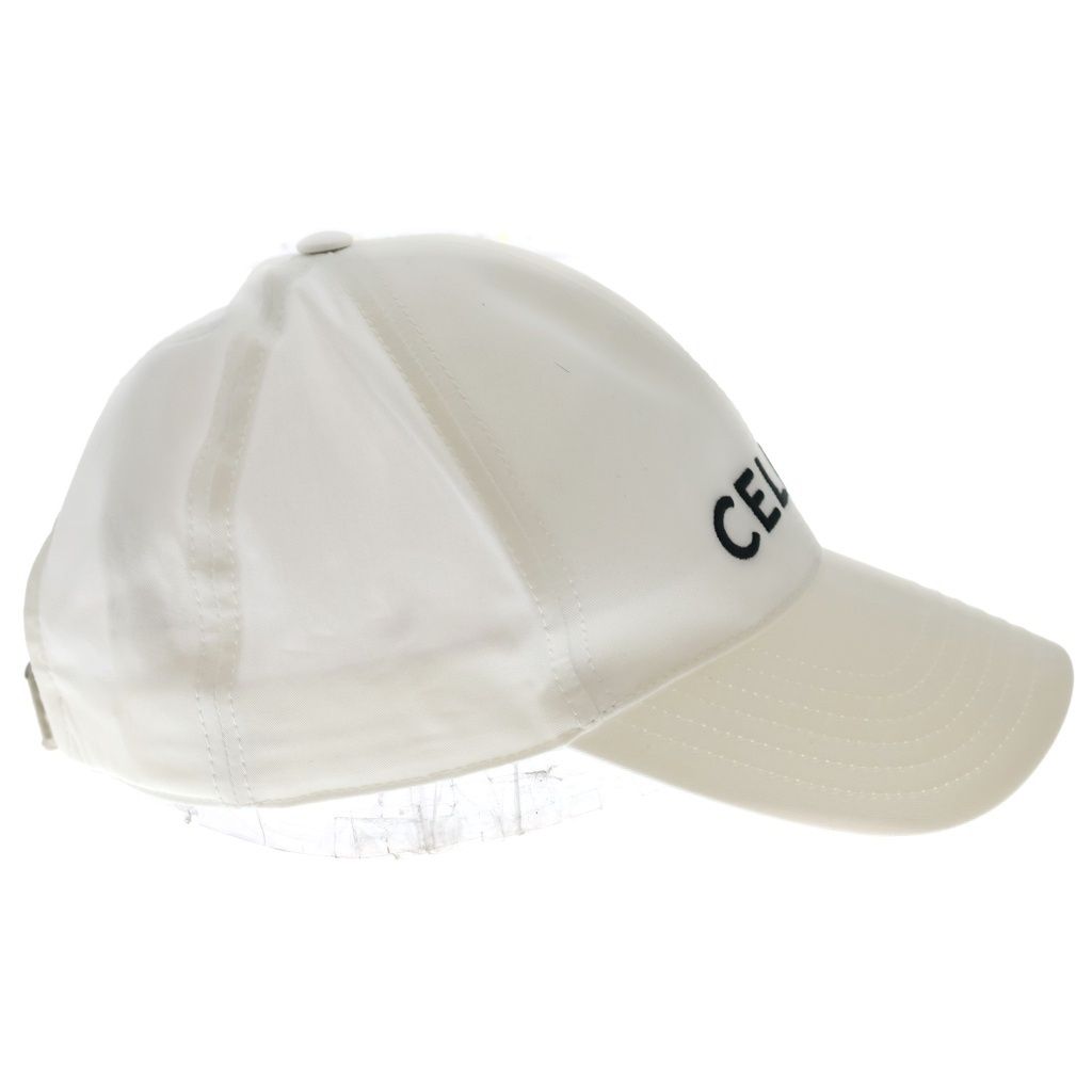 Celine Logo Embroidery Baseball Cap Hat White — view 3