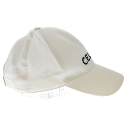 Celine Logo Embroidery Baseball Cap Hat White — view 3