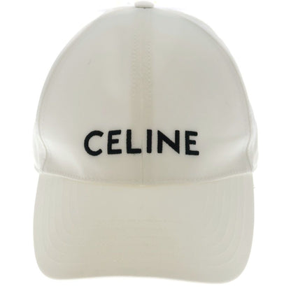 Celine Logo Embroidery Baseball Cap Hat White — view 4