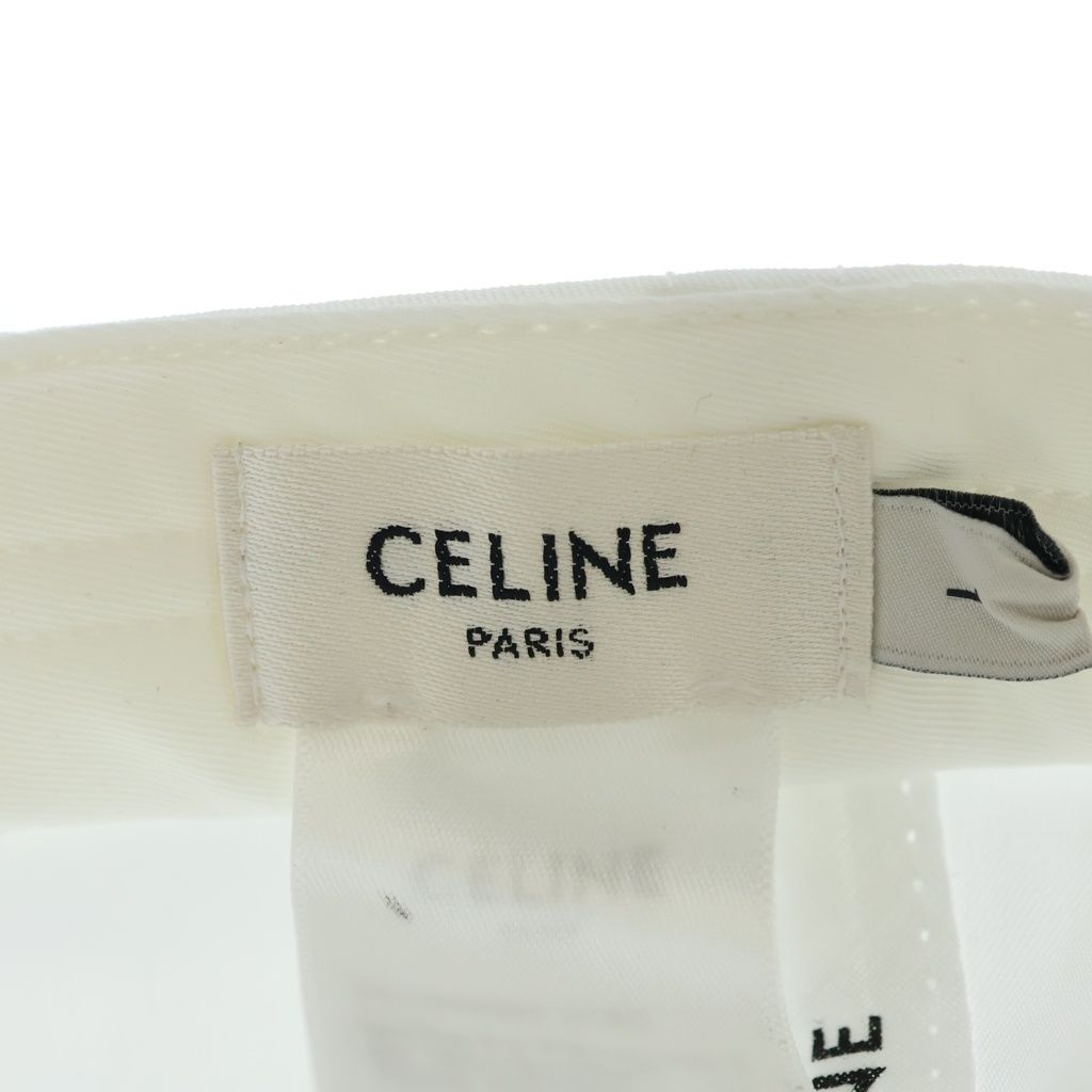 Celine Logo Embroidery Baseball Cap Hat White — view 7