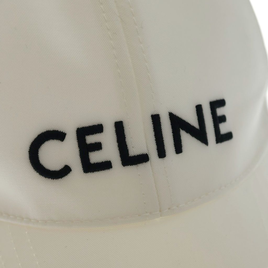 Celine Logo Embroidery Baseball Cap Hat White — view 5