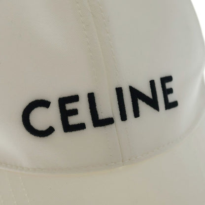 Celine Logo Embroidery Baseball Cap Hat White — view 5