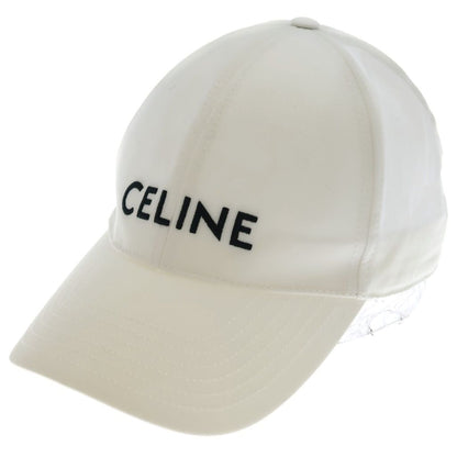 Celine Logo Embroidery Baseball Cap Hat White