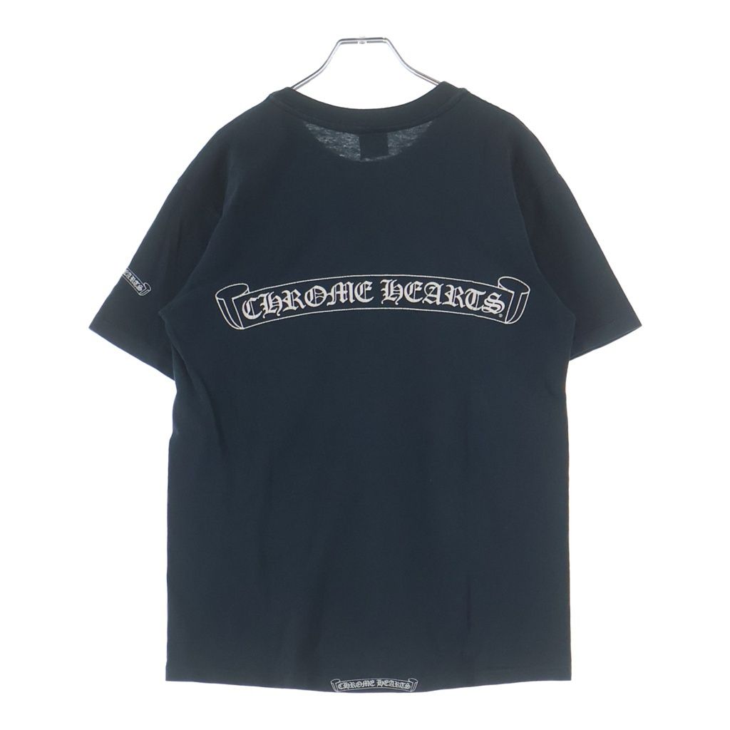 Chrome Hearts Vintage CH T-Shirt Scroll Label Print Crew Neck Short Sleeve Navy