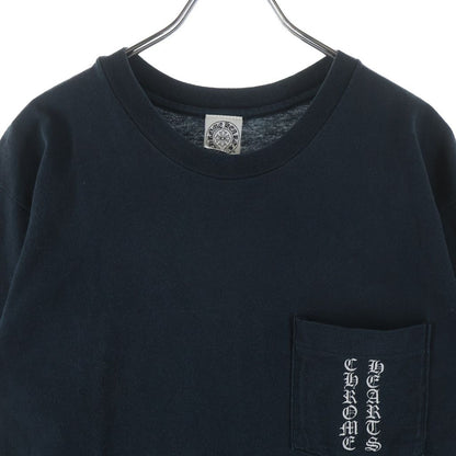 Chrome Hearts Vintage CH T-Shirt Scroll Label Print Crew Neck Short Sleeve Navy — view 3