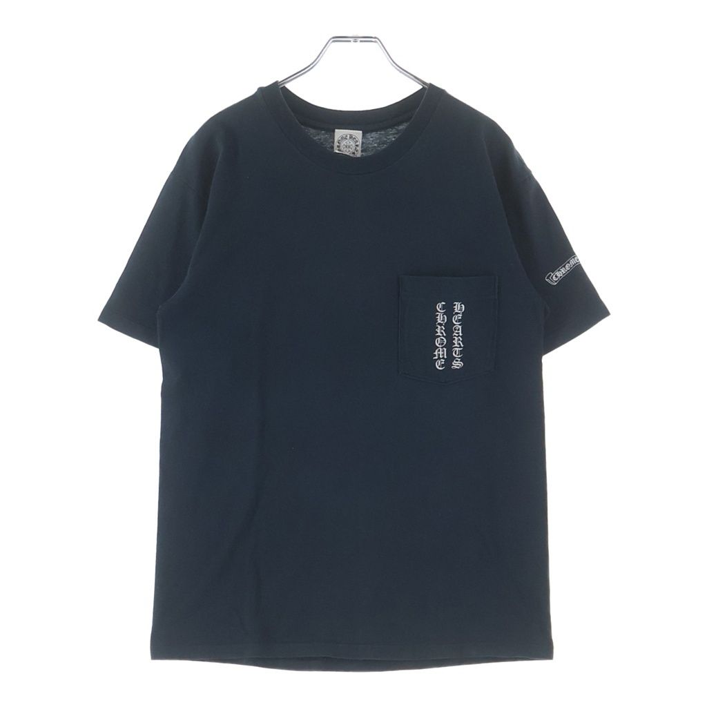 Chrome Hearts Vintage CH T-Shirt Scroll Label Print Crew Neck Short Sleeve Navy — view 2