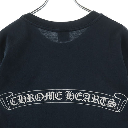 Chrome Hearts Vintage CH T-Shirt Scroll Label Print Crew Neck Short Sleeve Navy — view 4