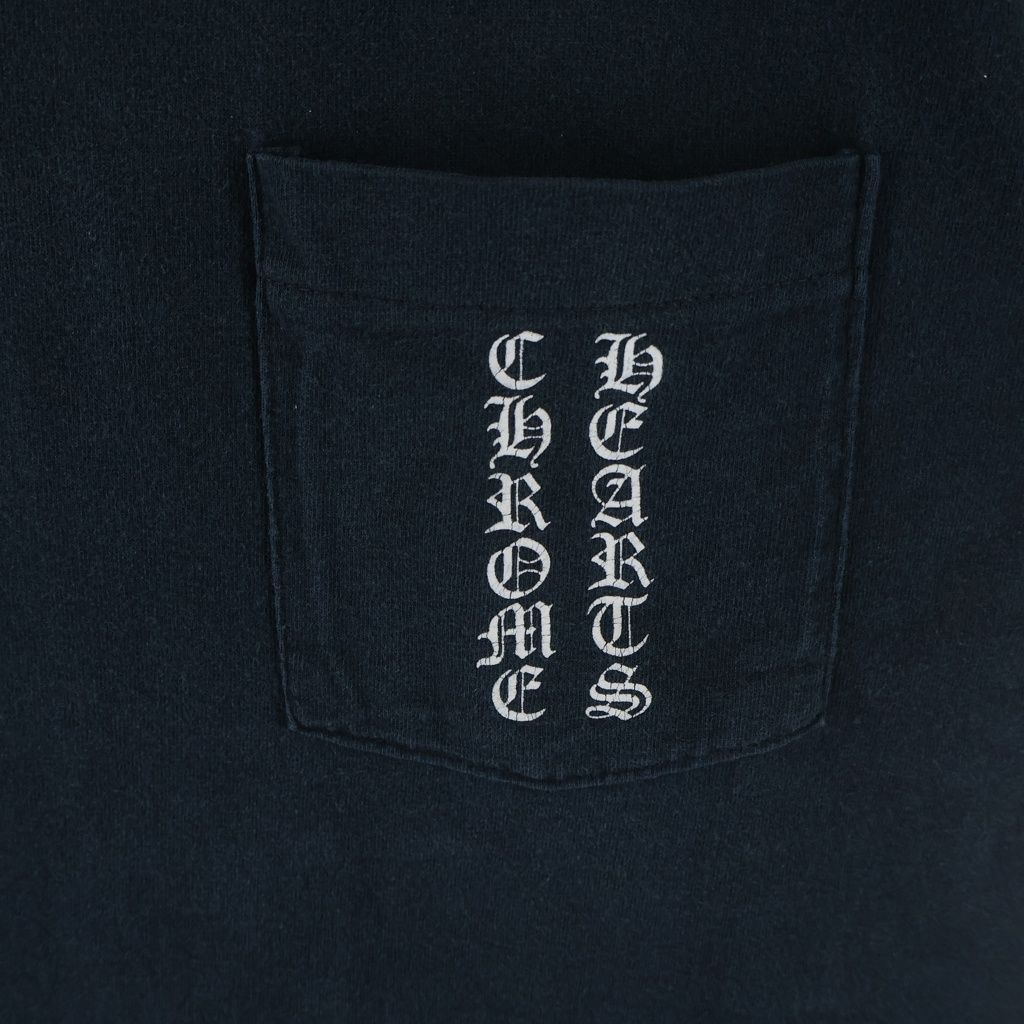Chrome Hearts Vintage CH T-Shirt Scroll Label Print Crew Neck Short Sleeve Navy — view 5