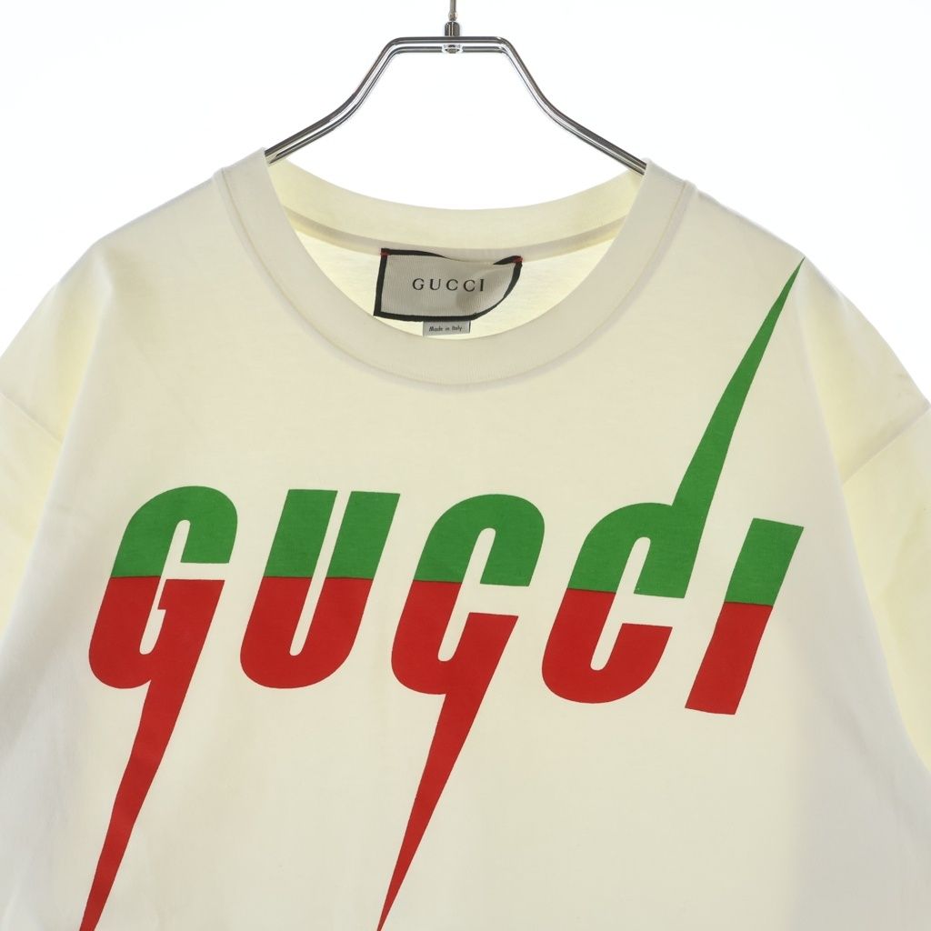 Gucci Blade Print Crew Neck Cotton Short Sleeve T-Shirt White — view 3