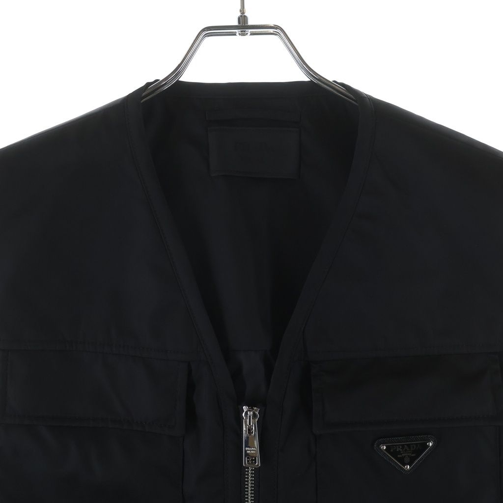 Prada Logo Triangle Plate Re-Nylon Vest Black — view 3