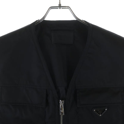 Prada Logo Triangle Plate Re-Nylon Vest Black — view 3