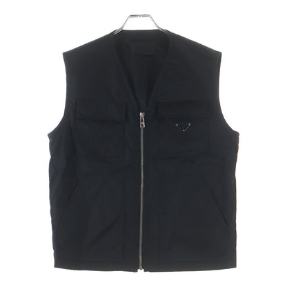 Prada Logo Triangle Plate Re-Nylon Vest Black
