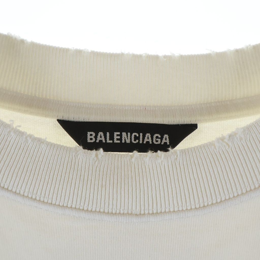 Balenciaga Oversize Short Sleeve Crew Neck T-Shirt White — view 6