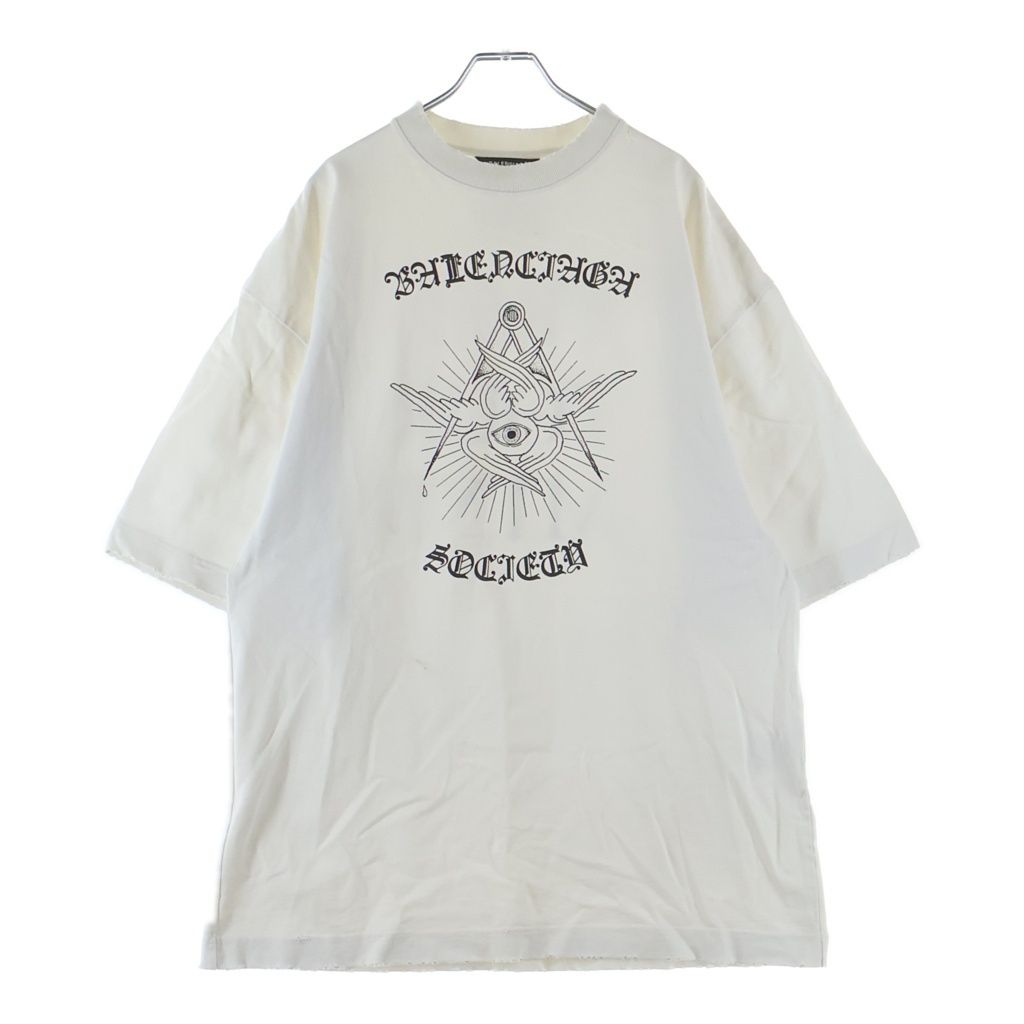 Balenciaga Oversize Short Sleeve Crew Neck T-Shirt White — view 2
