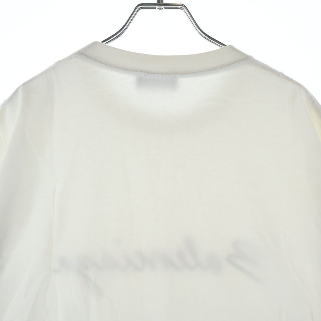 Balenciaga Logo Crewneck Distressed Collar Shortsleeve Short Sleeve Top White — view 4
