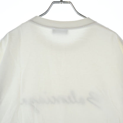 Balenciaga Logo Crewneck Distressed Collar Shortsleeve Short Sleeve Top White — view 4