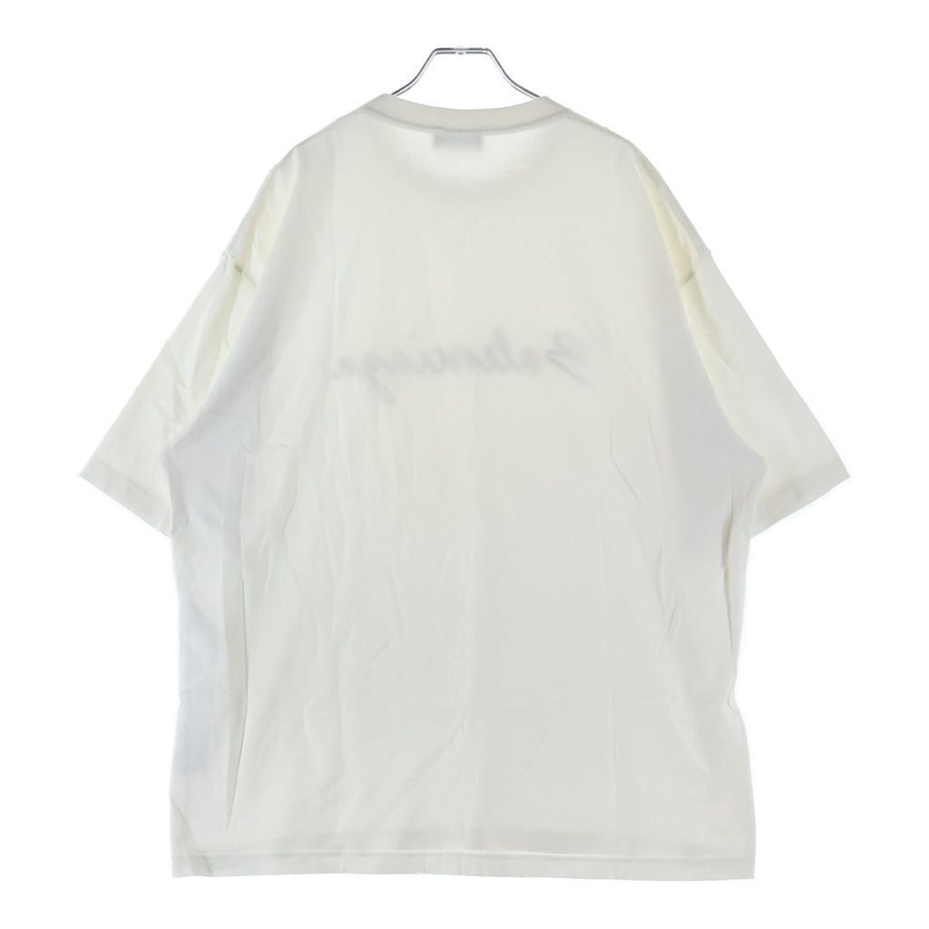 Balenciaga Logo Crewneck Distressed Collar Shortsleeve Short Sleeve Top White — view 2