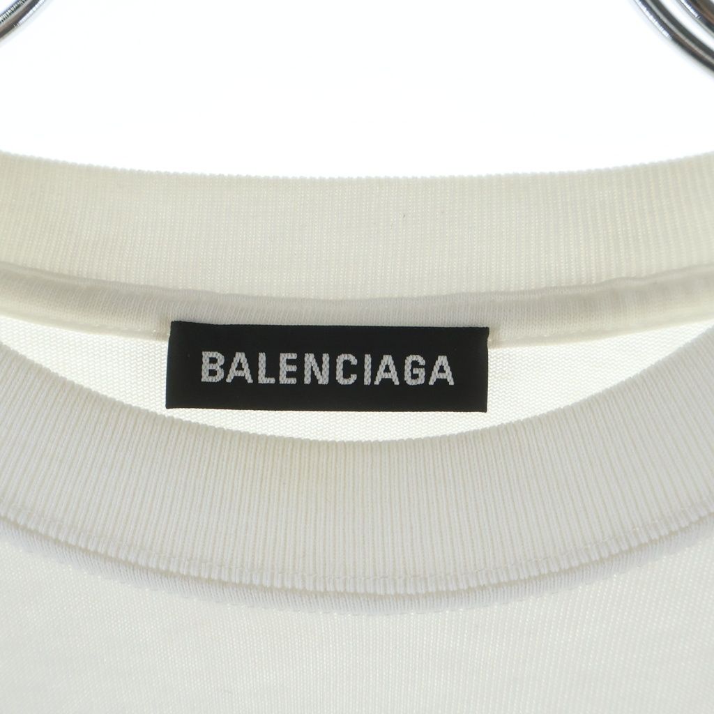 Balenciaga Master Card Logo Print Crew Neck Short Sleeve T-Shirt White — view 6