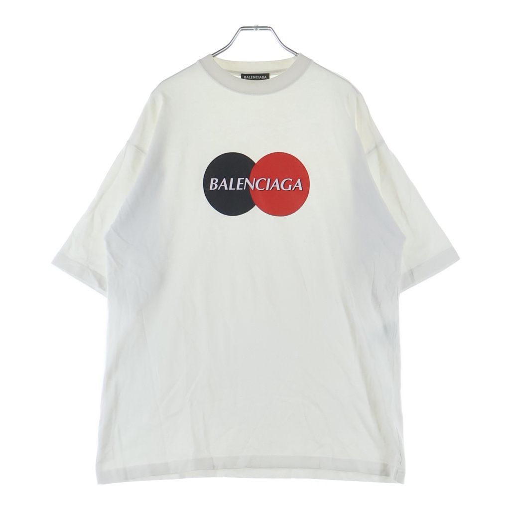 Balenciaga Master Card Logo Print Crew Neck Short Sleeve T-Shirt White
