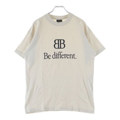 Balenciaga BE Different Logo Embroidered Distressed Crew Neck Short Sleeve