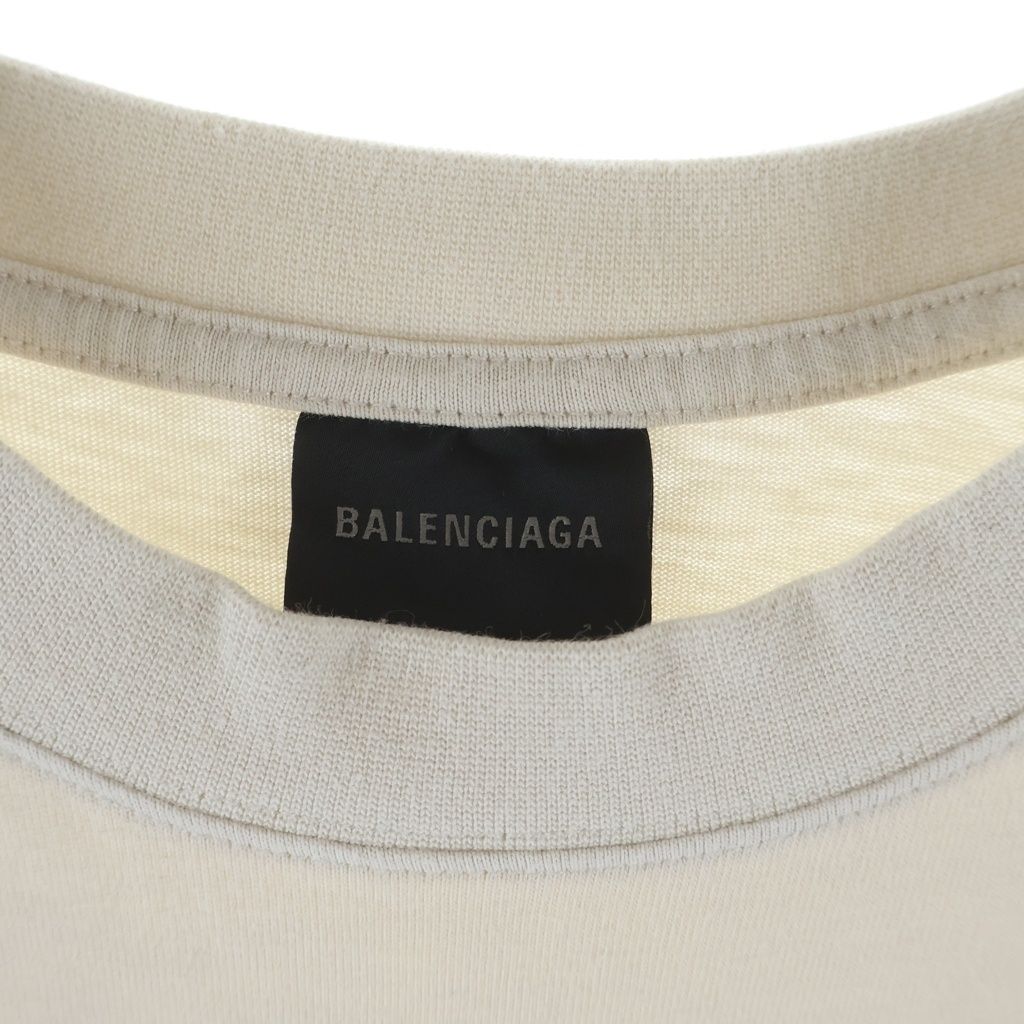 Balenciaga BE Different Logo Embroidered Distressed Crew Neck Short Sleeve — view 6