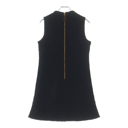 Louis Vuitton Tweed Sleeveless Short Dress Black Gfe — view 2