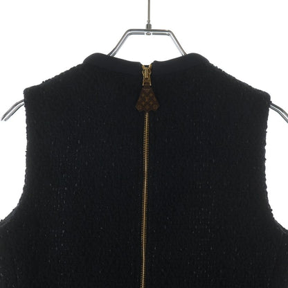 Louis Vuitton Tweed Sleeveless Short Dress Black Gfe — view 4