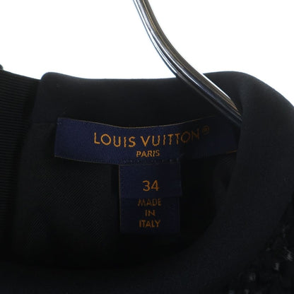 Louis Vuitton Tweed Sleeveless Short Dress Black Gfe — view 6