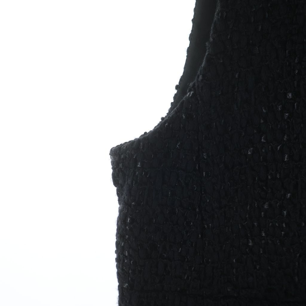 Louis Vuitton Tweed Sleeveless Short Dress Black Gfe — view 5