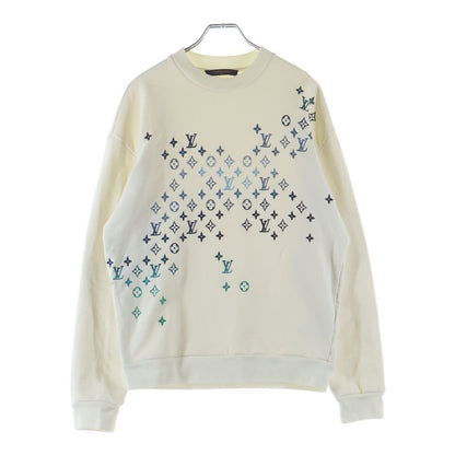 Louis Vuitton Gradient Monogram Embroidery Sweatshirt Crew Neck Shirt White