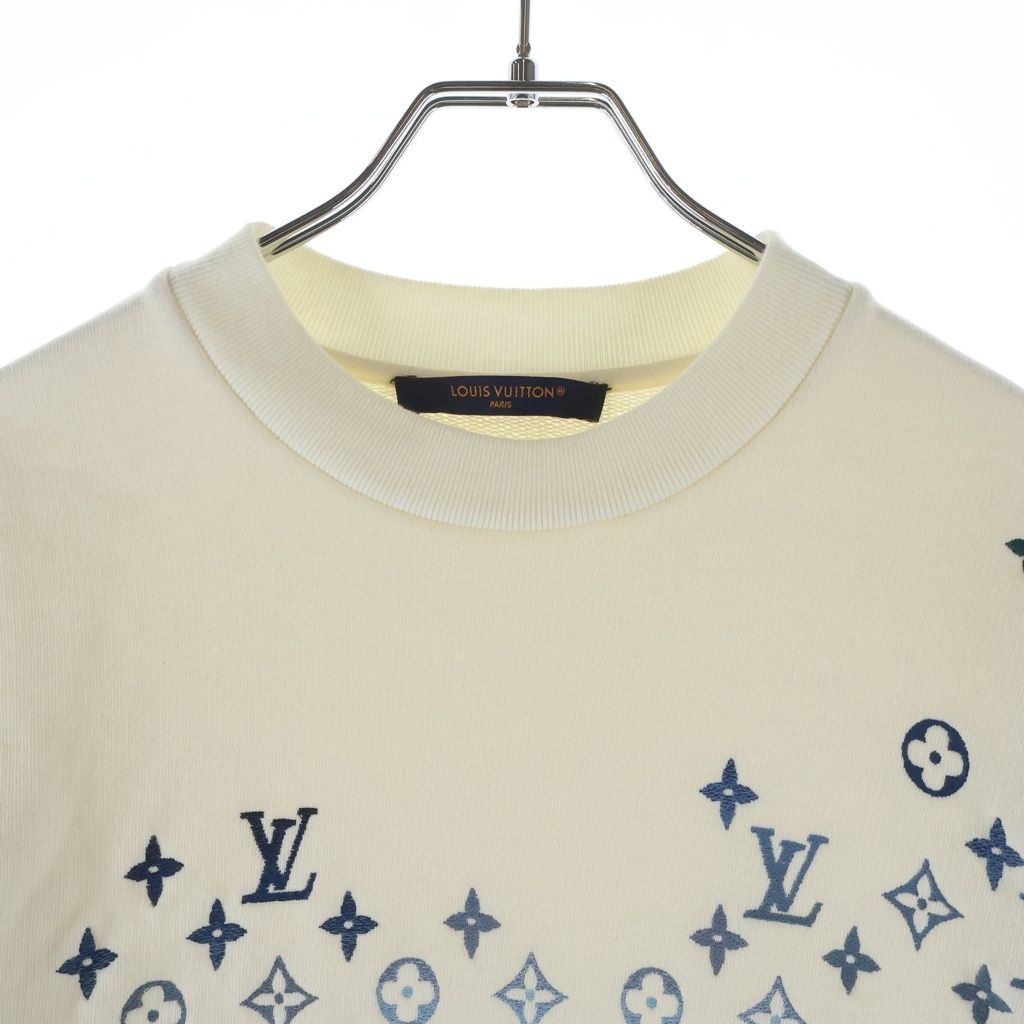 Louis Vuitton Gradient Monogram Embroidery Sweatshirt Crew Neck Shirt White — view 3