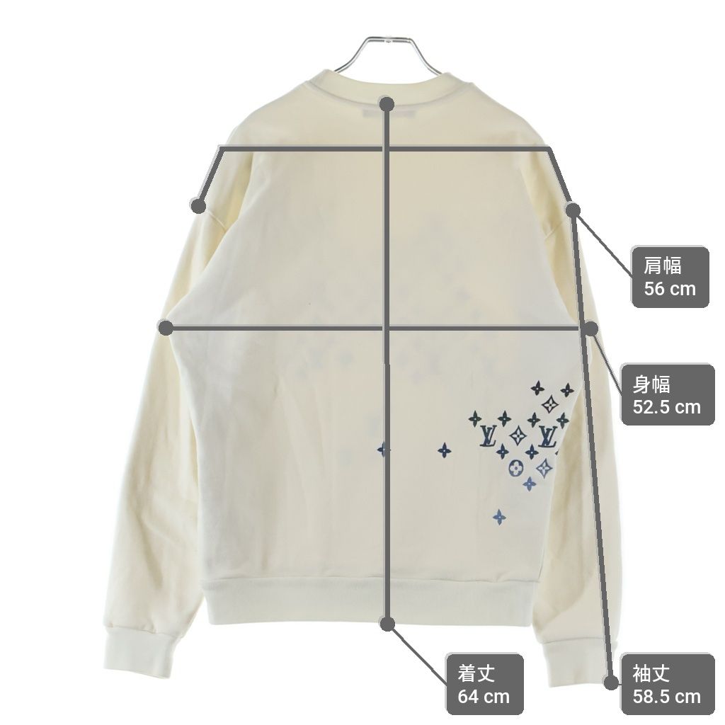 Louis Vuitton Gradient Monogram Embroidery Sweatshirt Crew Neck Shirt White — view 9