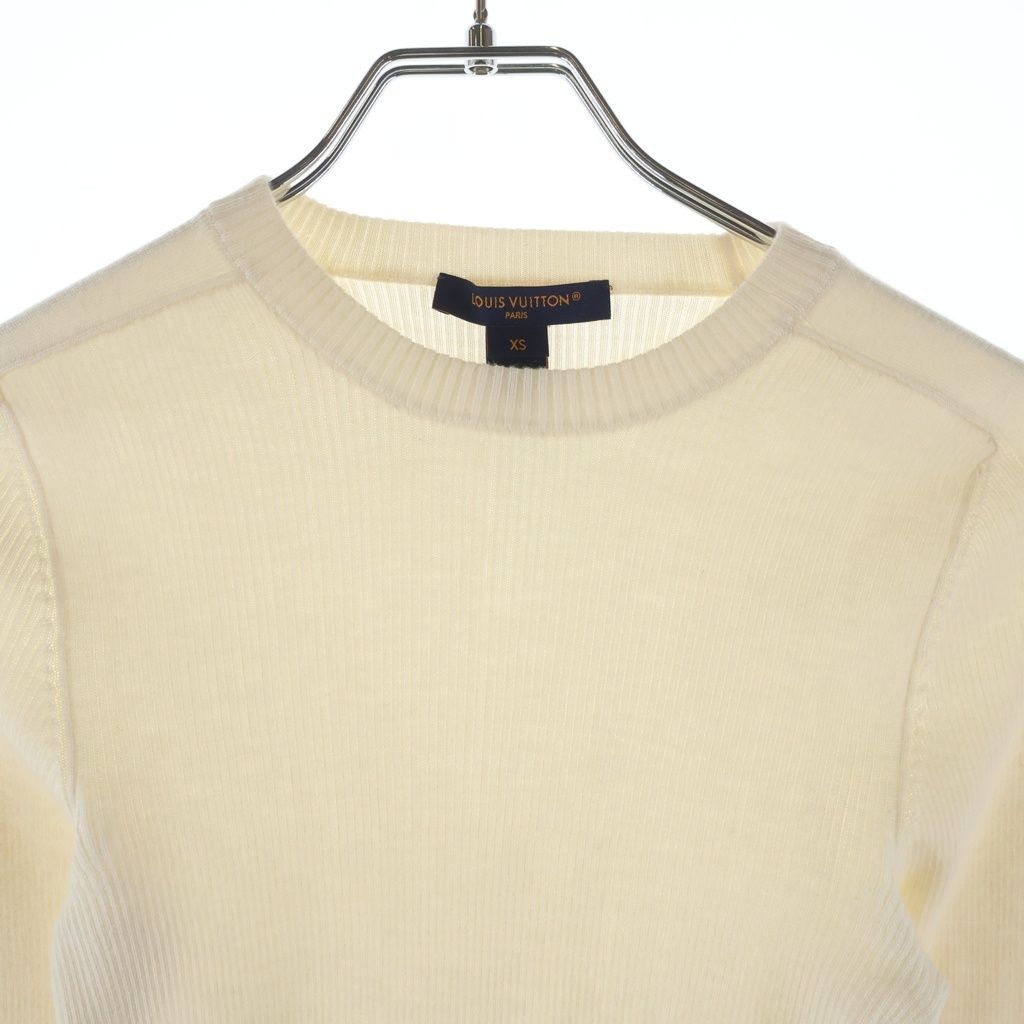 Louis Vuitton High Neck Cropped Knit White Cwo Sweater — view 3