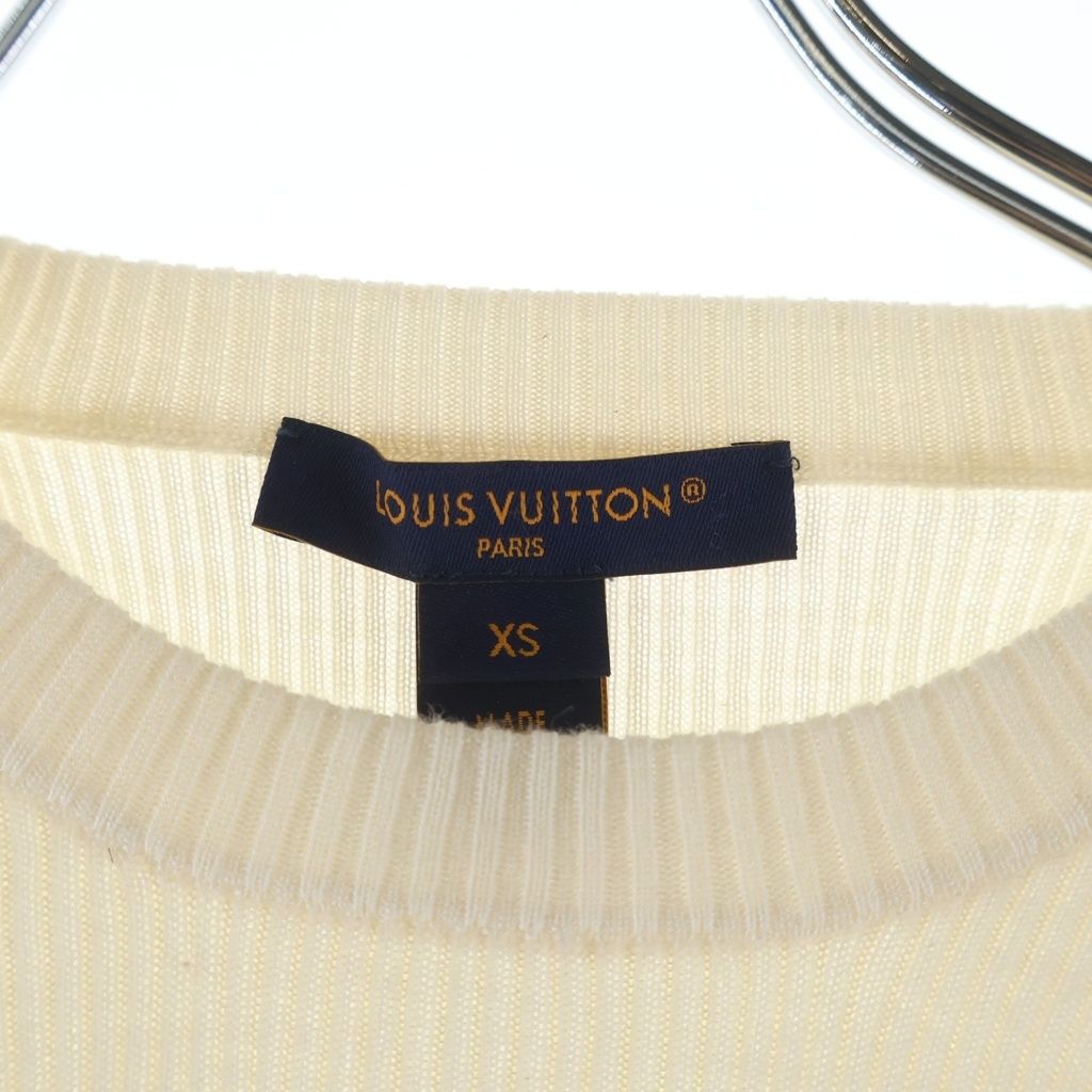 Louis Vuitton High Neck Cropped Knit White Cwo Sweater — view 6