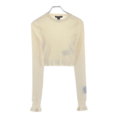 Louis Vuitton High Neck Cropped Knit White Cwo Sweater