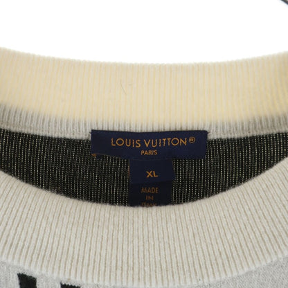 Louis Vuitton All Over Logo Shoulder Button Knit Sweater White Black — view 6